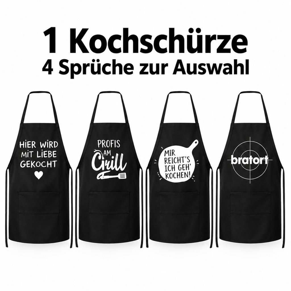 Kochschürze mit lustigem Spruch – Spaßschürze 56 × 75 cm