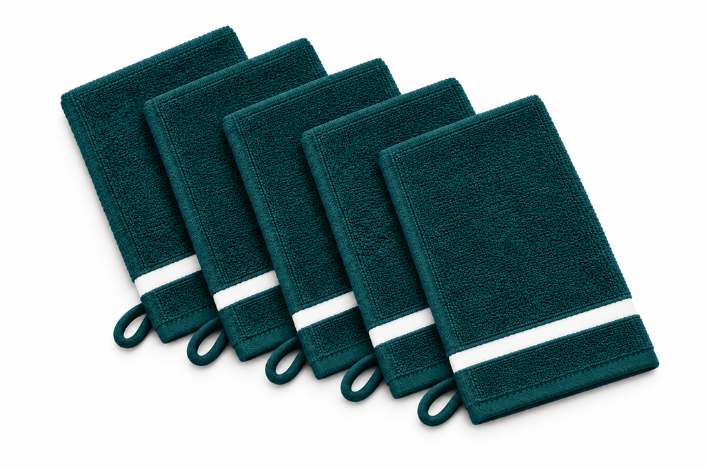 Waschhandschuhe 5er-Set aus 100 % Baumwolle – 17 × 25 cm