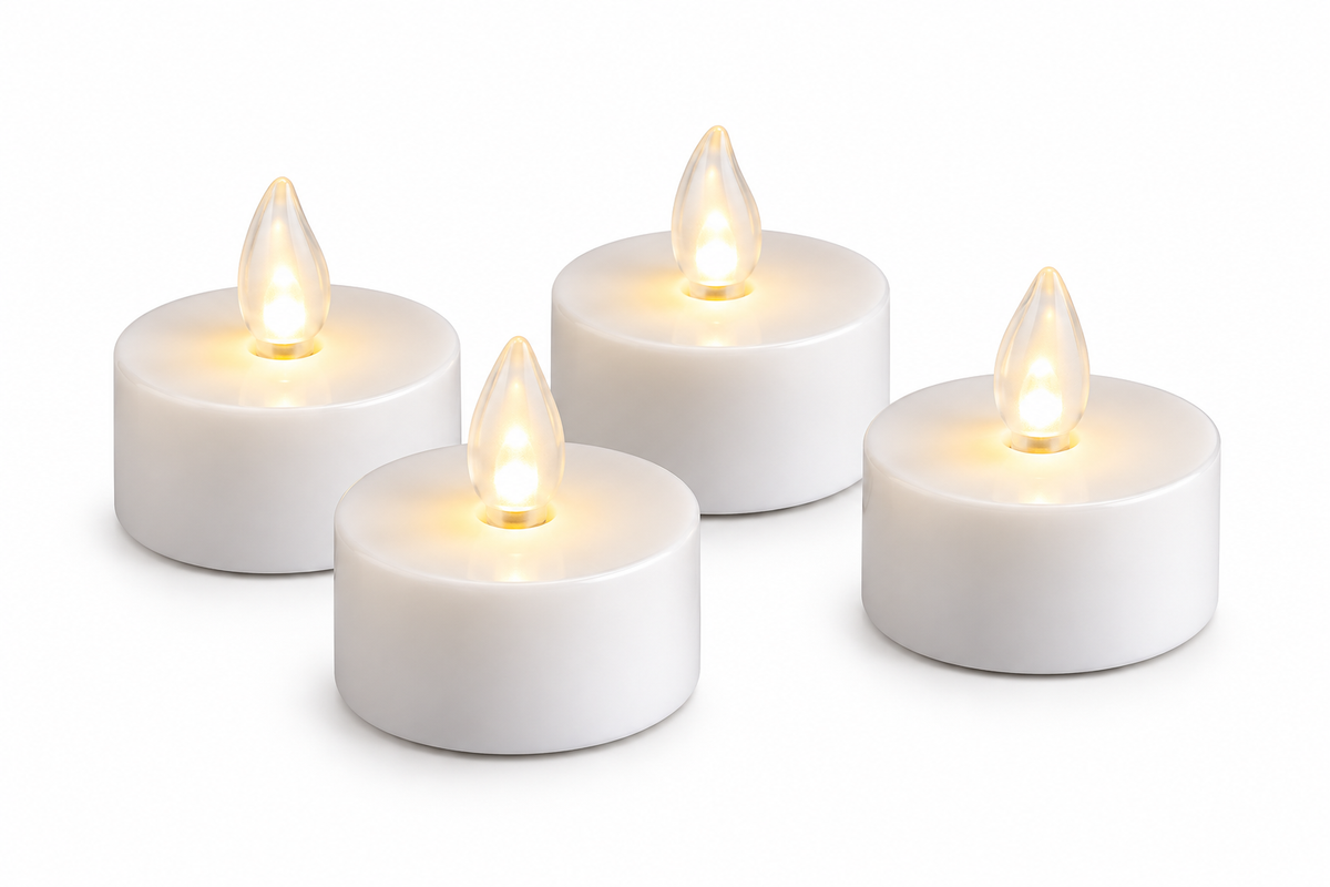 LED-Teelichter mit Timer – 4er-Set
