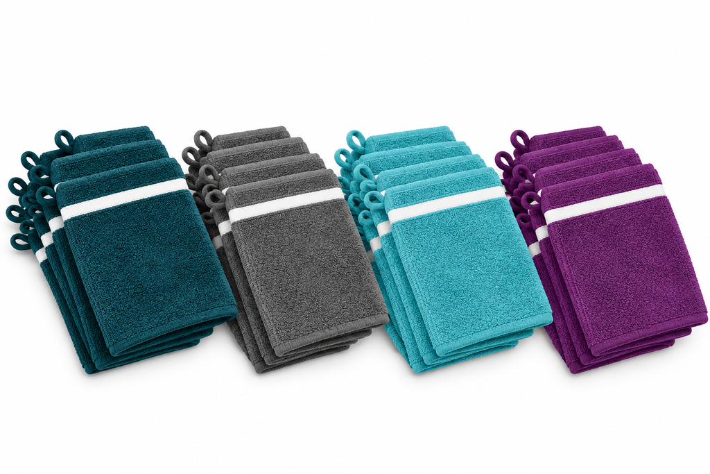 Waschhandschuhe 5er-Set aus 100 % Baumwolle – 17 × 25 cm