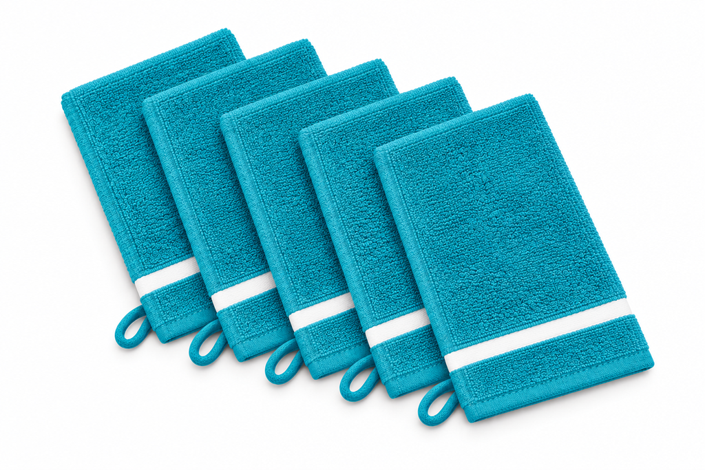 Waschhandschuhe 5er-Set aus 100 % Baumwolle – 17 × 25 cm