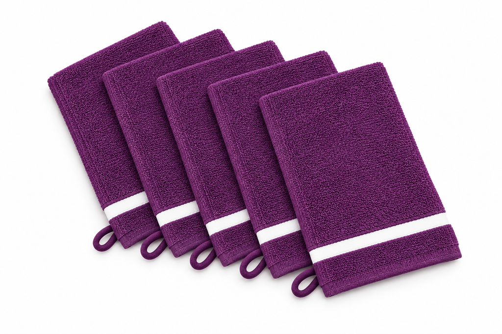 Waschhandschuhe 5er-Set aus 100 % Baumwolle – 17 × 25 cm